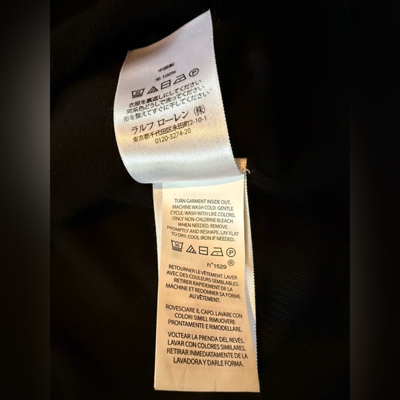 Polo Ralph Lauren 100% Merino Wool Crew Neck Black Lightweight Sweater Men Sz XL - Picture 7 of 11